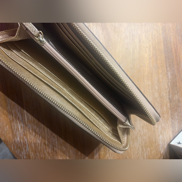 Michael Kors Metallic Gold Zip-Around Wallet - Picture 3 of 3